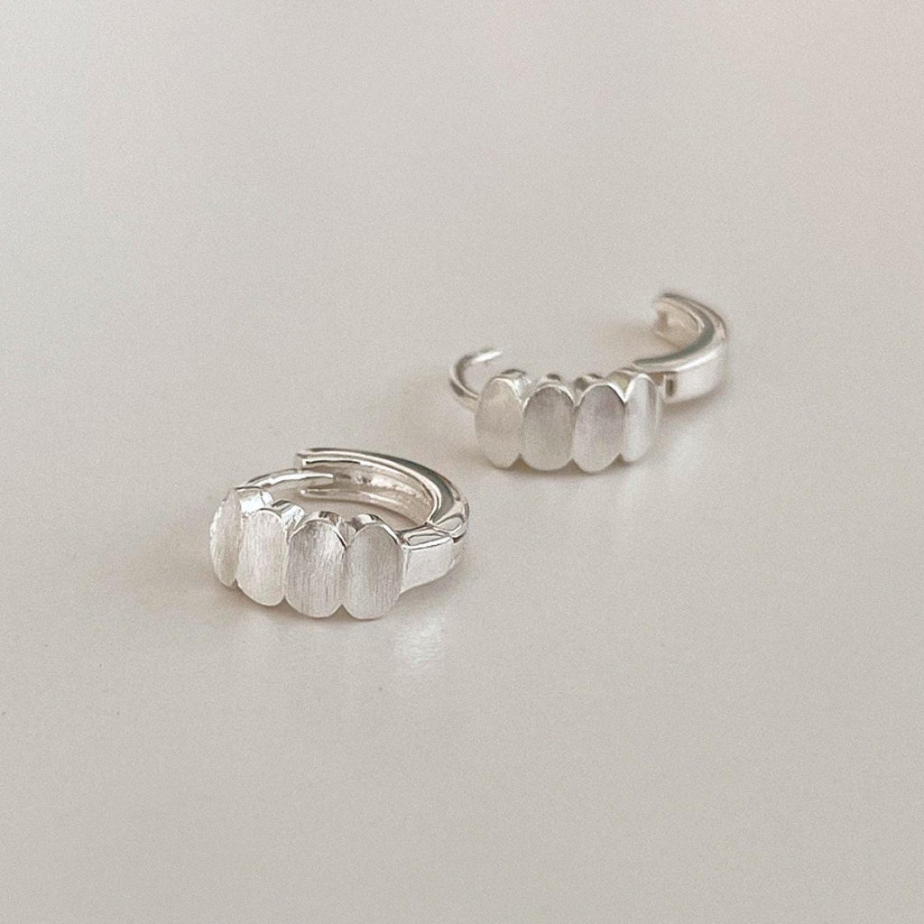 Matte Oval Dot Huggie Earrings