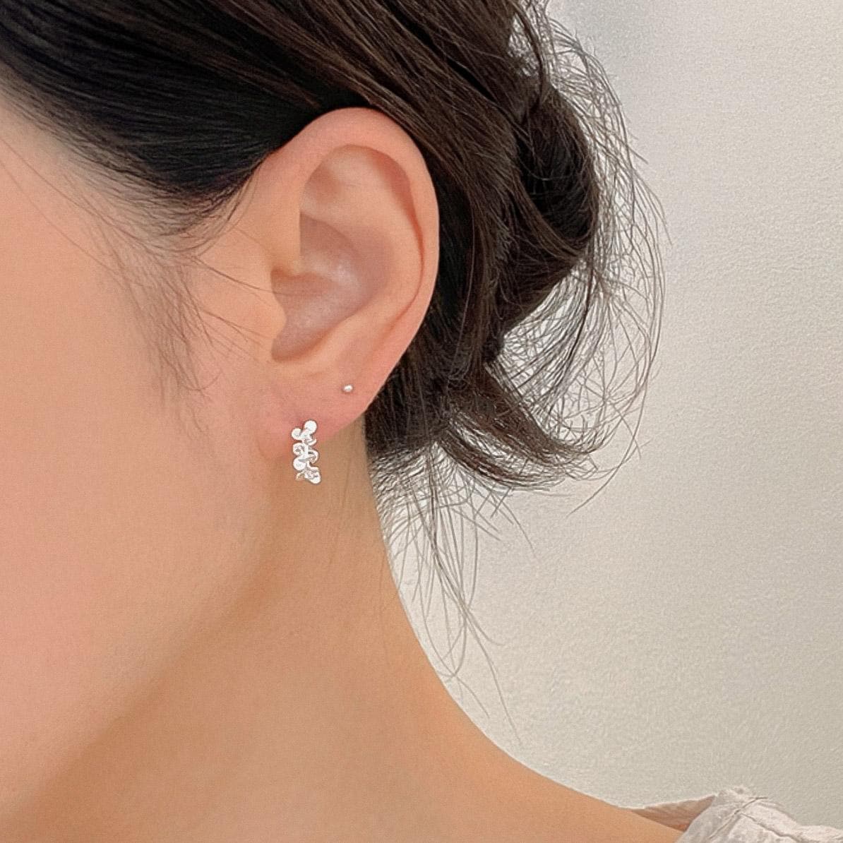 Triple Petal Flower Huggie Earrings