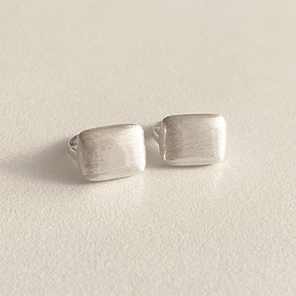 Matte Bold Rectangle Huggie Earrings