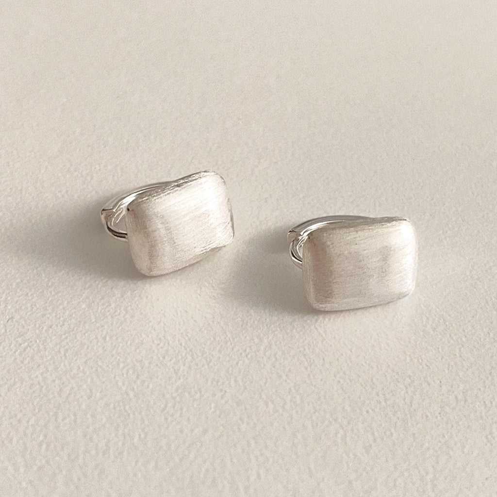 Matte Bold Rectangle Huggie Earrings
