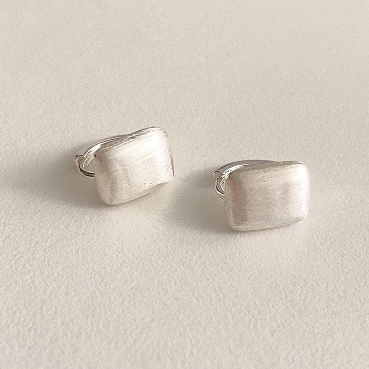Matte Bold Rectangle Huggie Earrings