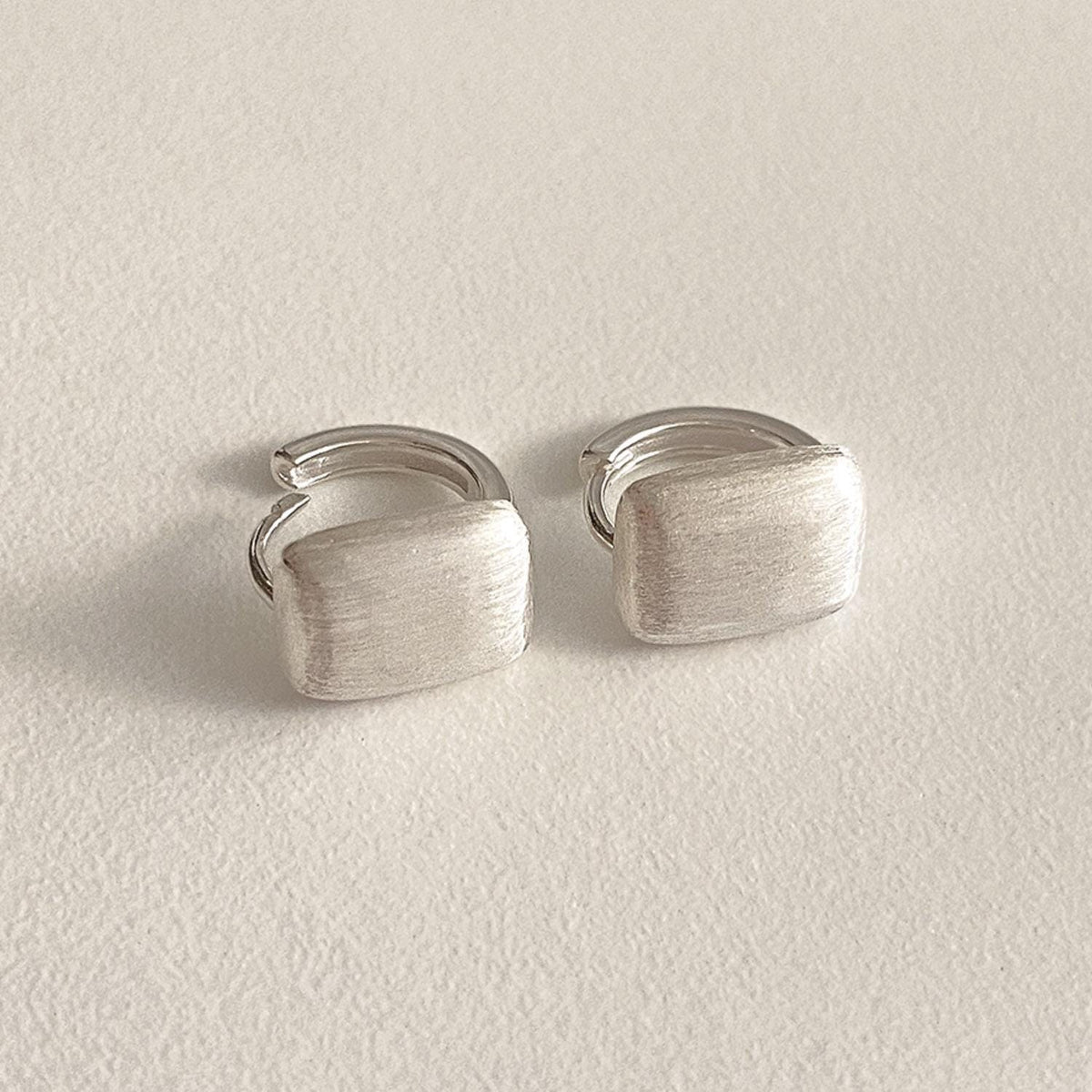 Matte Bold Rectangle Huggie Earrings