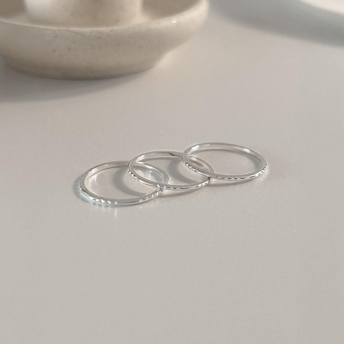 Diamond-Cut 1mm Stacking Ring