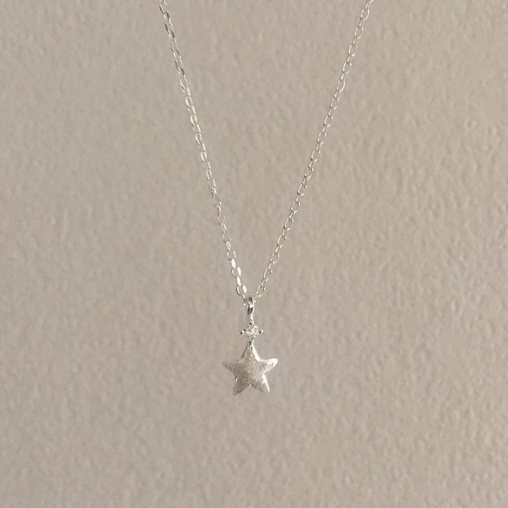 Matte Star Drop Necklace