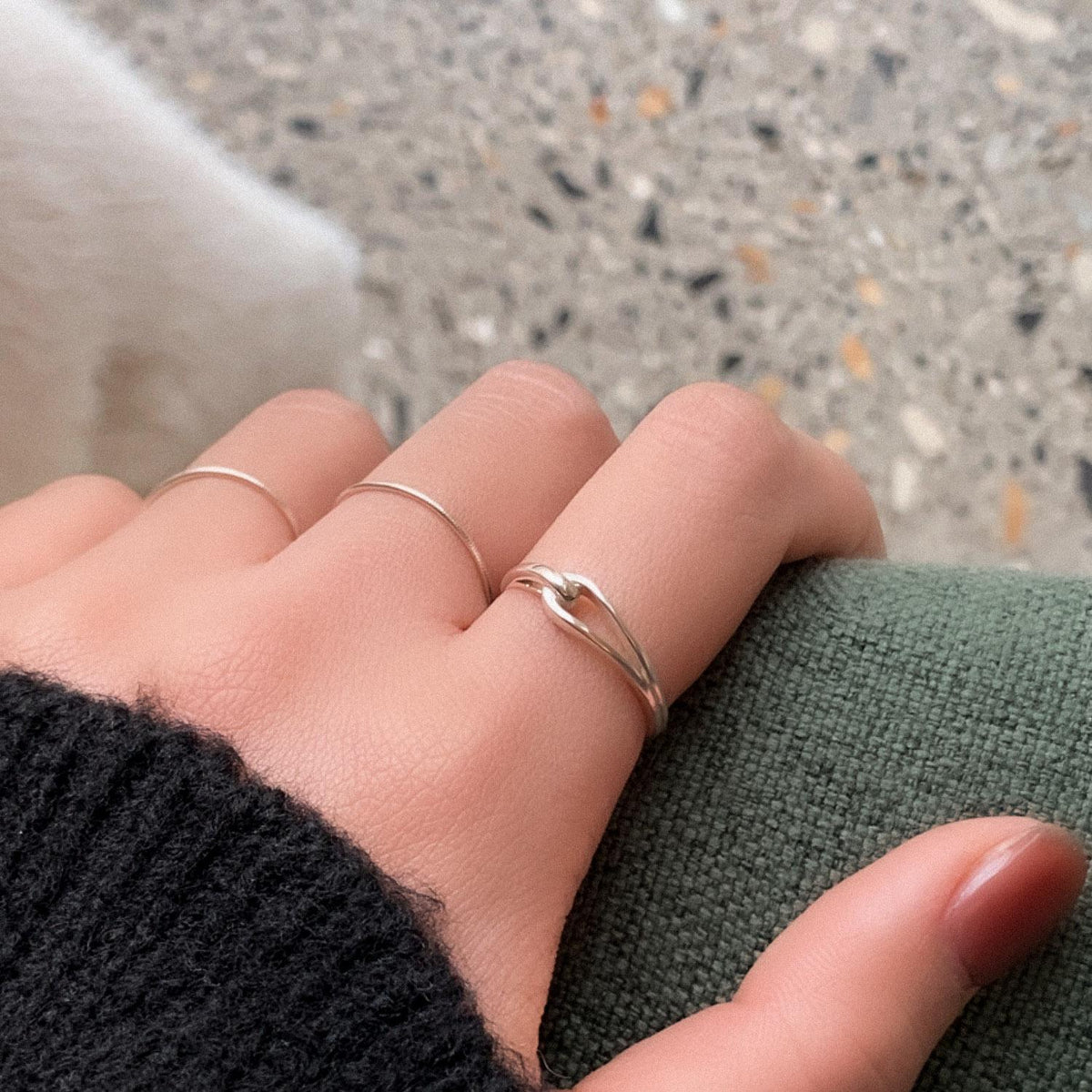 Entwined Dual Band Ring
