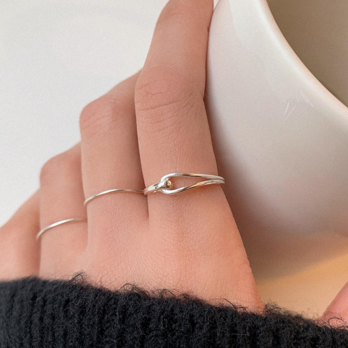 Entwined Dual Band Ring