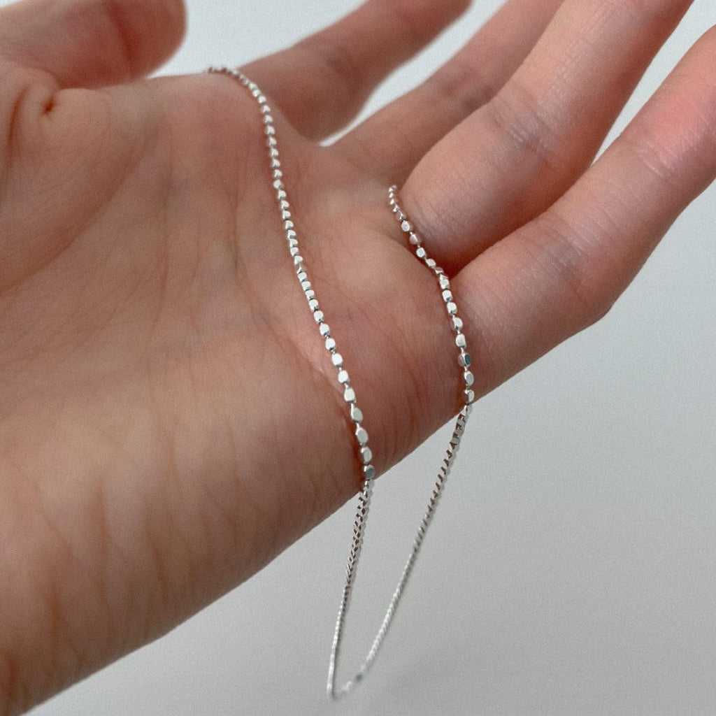 Square Faceted Bead Chain Necklace