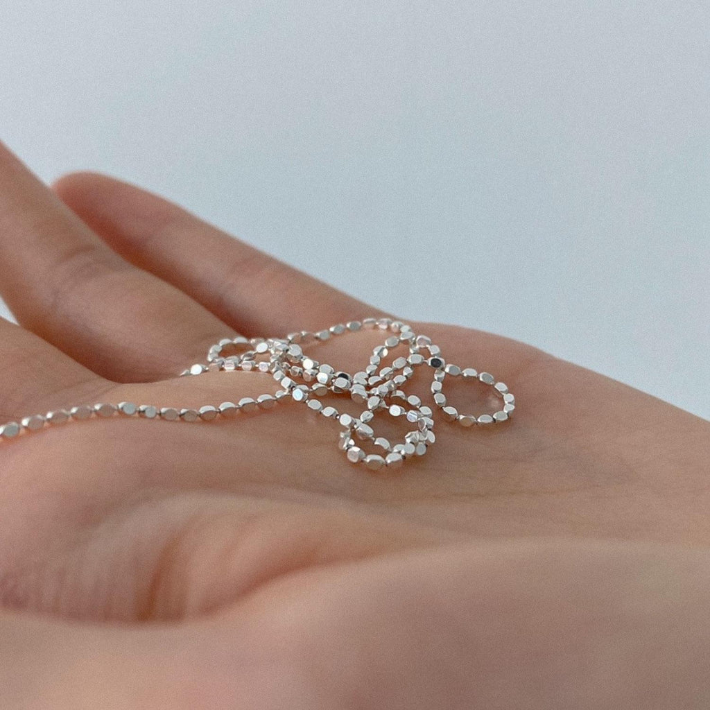 Square Faceted Bead Chain Necklace