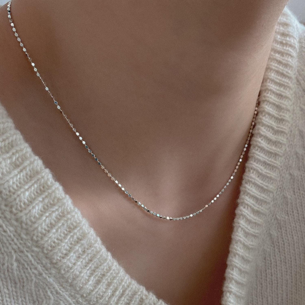 Square Faceted Bead Chain Necklace