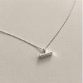 Minimal Silver Bar Pendant Necklace