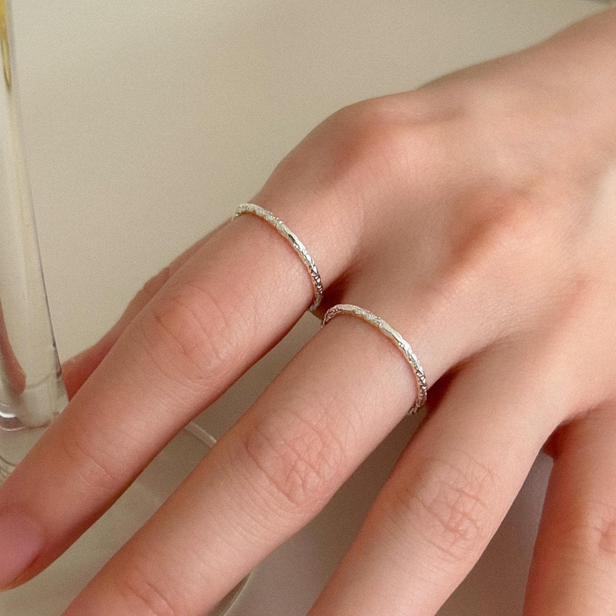 Rough Texture Band Ring