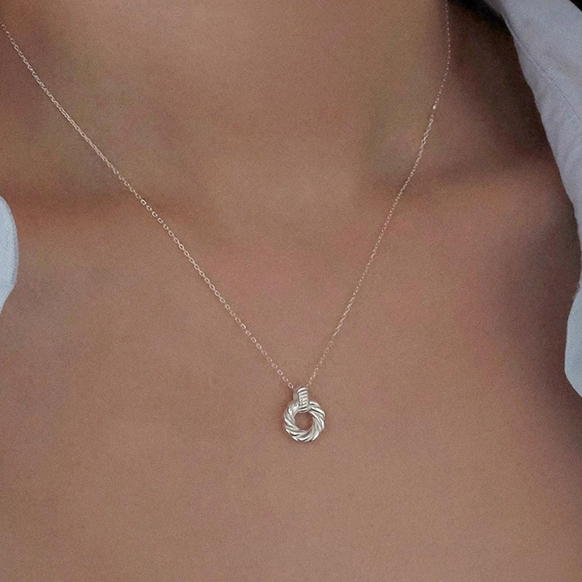 Twist Circle Pendant Necklace