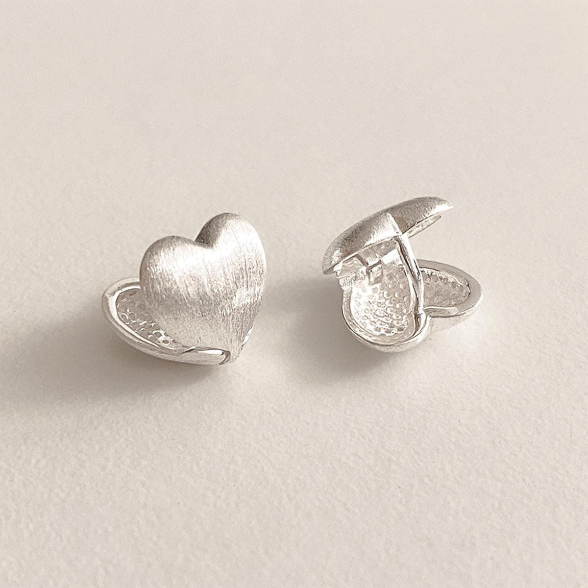 Matte Bold Heart Huggie Earrings