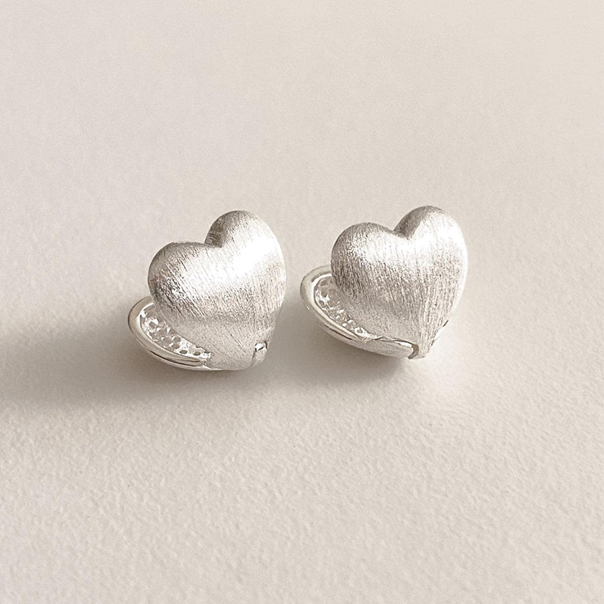 Matte Bold Heart Huggie Earrings
