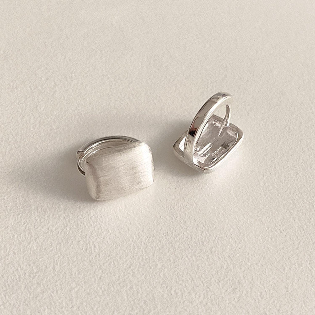 Matte Bold Rectangle Huggie Earrings
