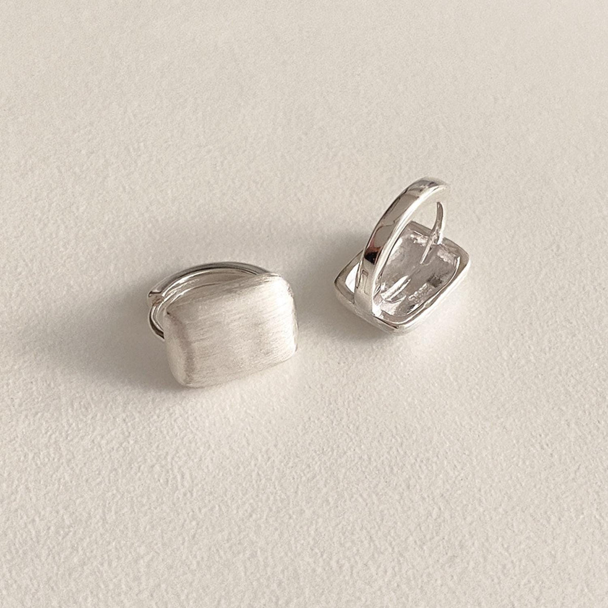 Matte Bold Rectangle Huggie Earrings