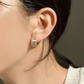 Matte Bold Rectangle Huggie Earrings