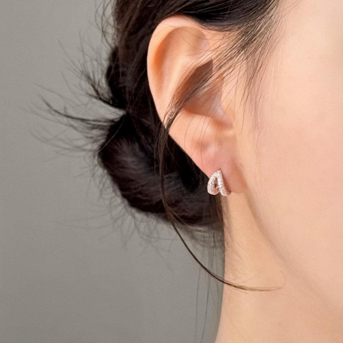 CZ Double Line Huggie Earrings