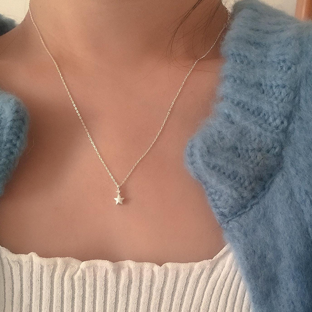 Matte Star Drop Necklace