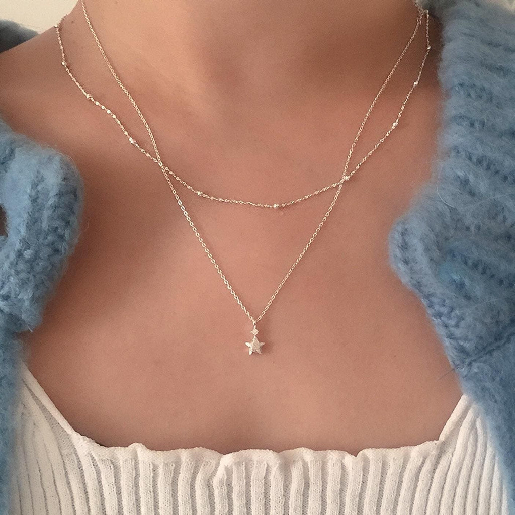 Matte Star Drop Necklace