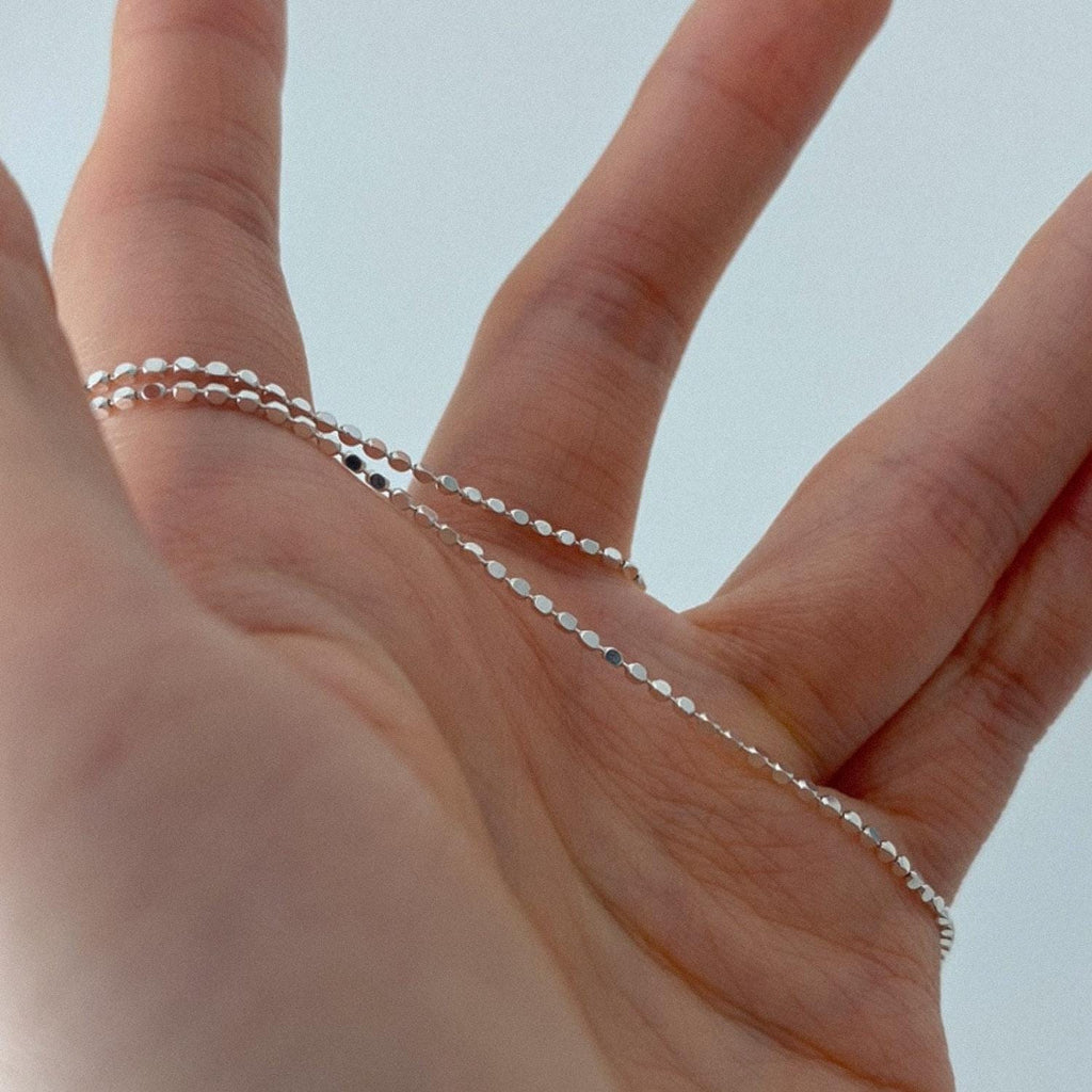 Square Faceted Bead Chain Necklace