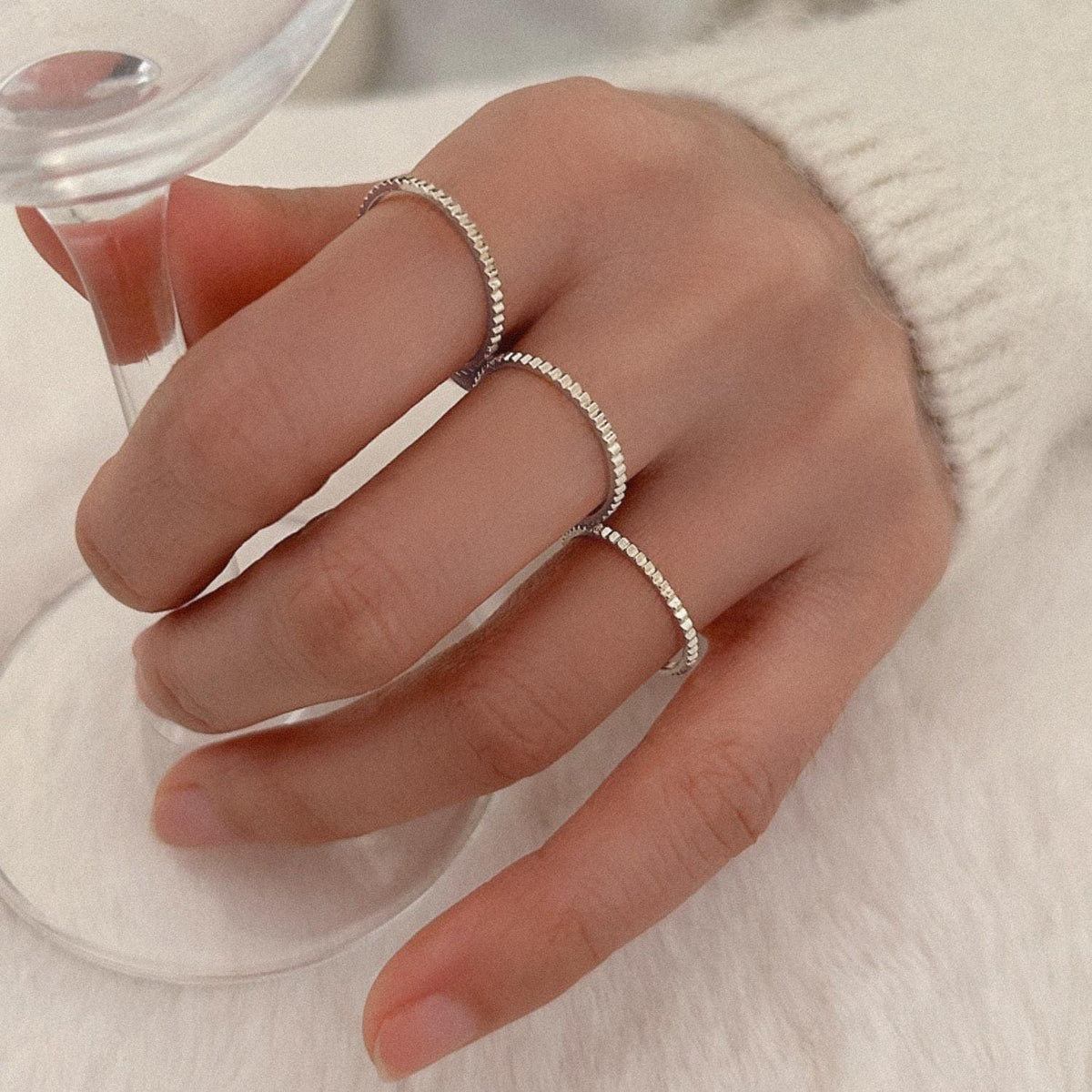 Linear Cut Band Ring