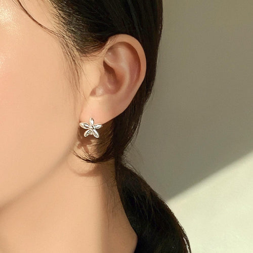 Bold Flower Huggie Earrings