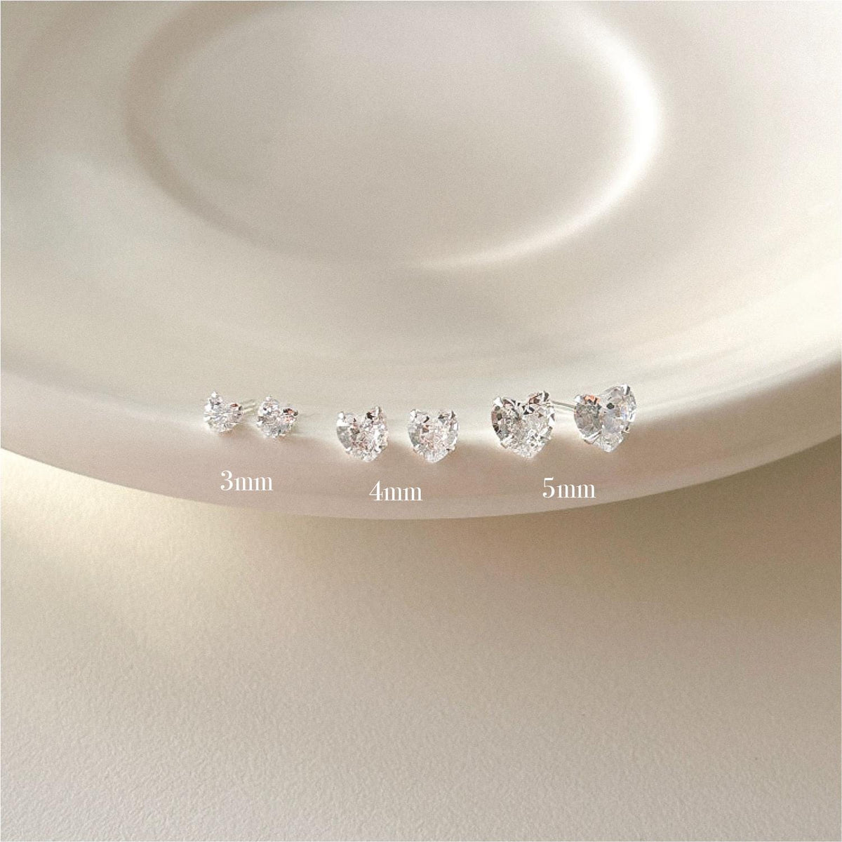 Heart CZ Stud Earrings