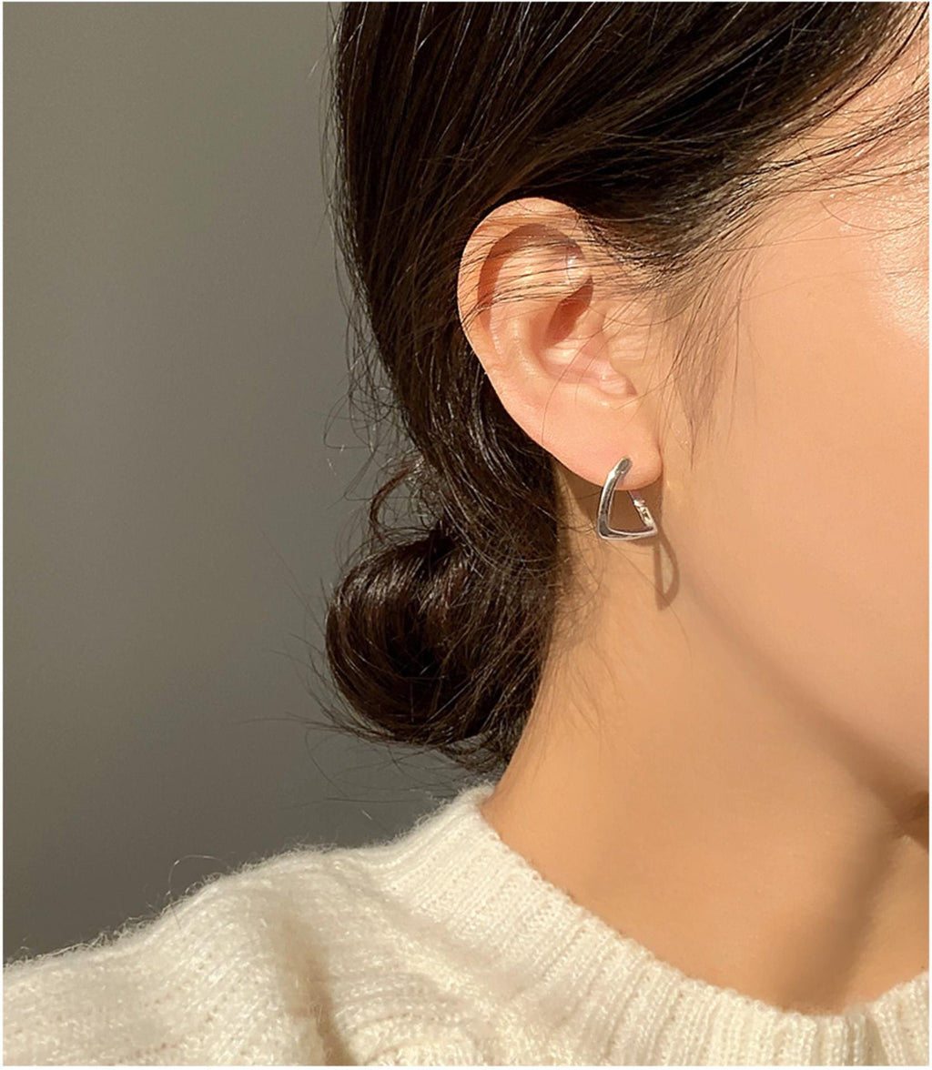 Twisted Square Huggie Earrings
