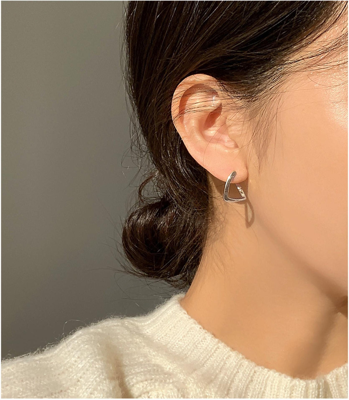 Twisted Square Huggie Earrings