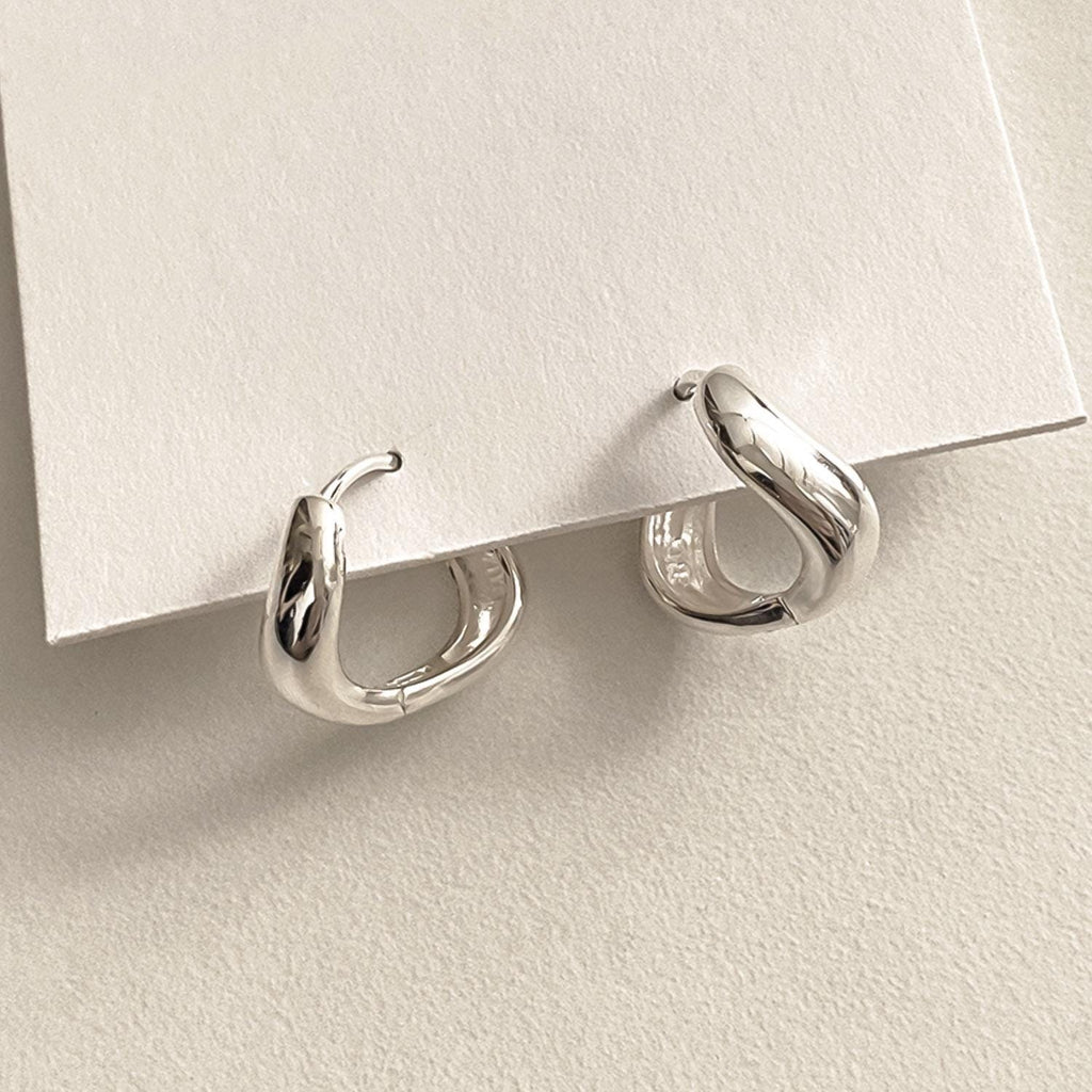 Wavy Huggie Earrings