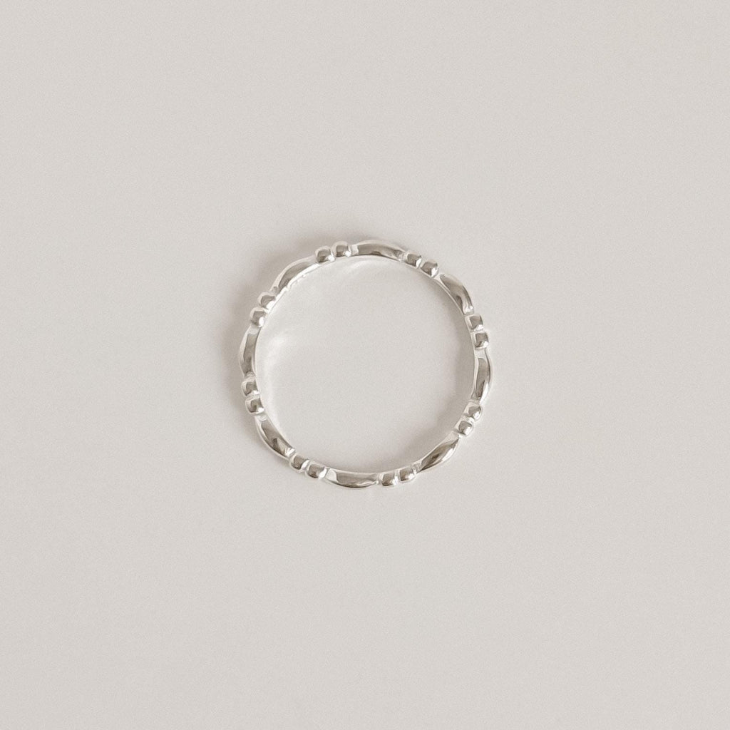 Beaded Oval Dot Band Ring