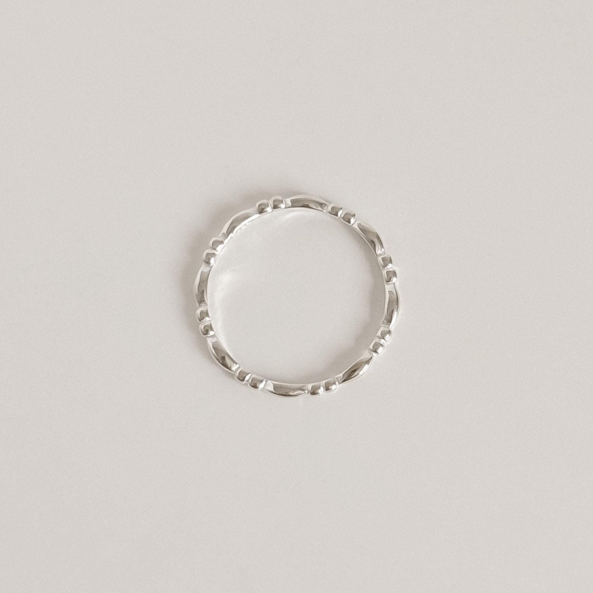 Beaded Oval Dot Band Ring