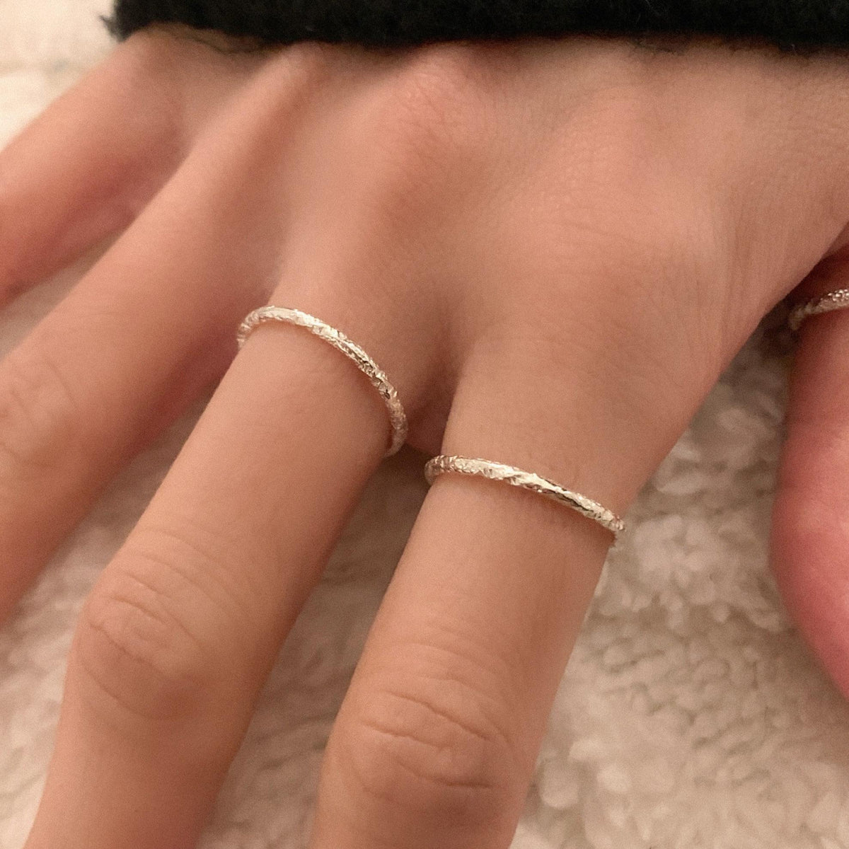 Diamond Cut 1.5mm Textured Stacking Ring
