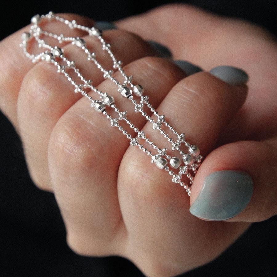 Dainty Cut Bead Necklace