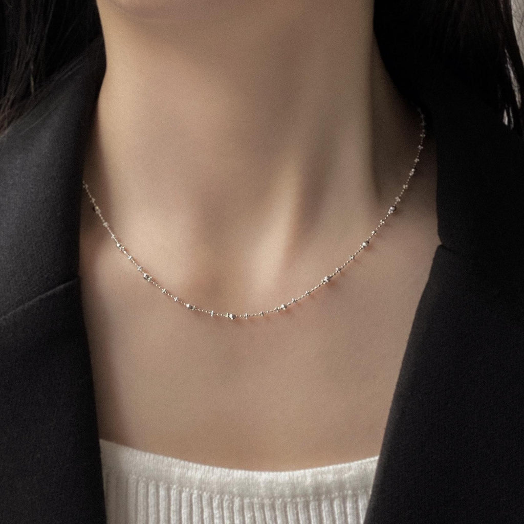 Dainty Cut Bead Necklace