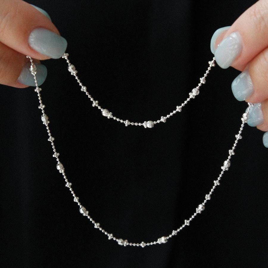 Dainty Cut Bead Necklace