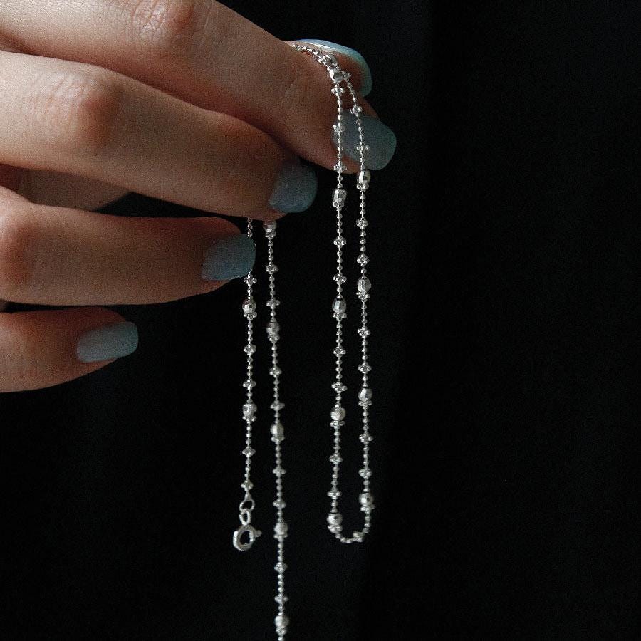 Dainty Cut Bead Necklace