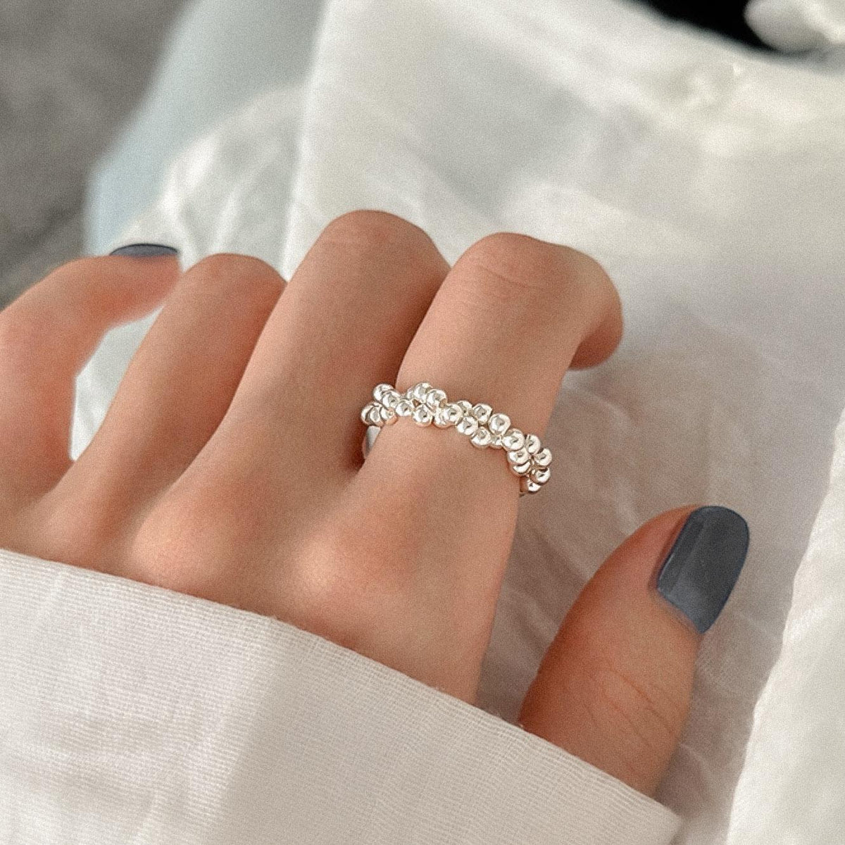 Twisted Double Beaded Ring