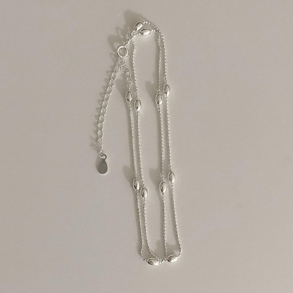 Oval Beaded Satellite Chain Necklace