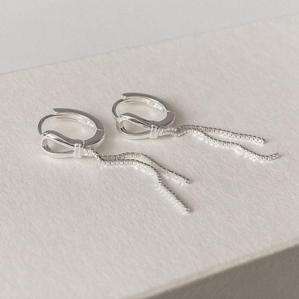 Ribbon Tassel Drop Earrings