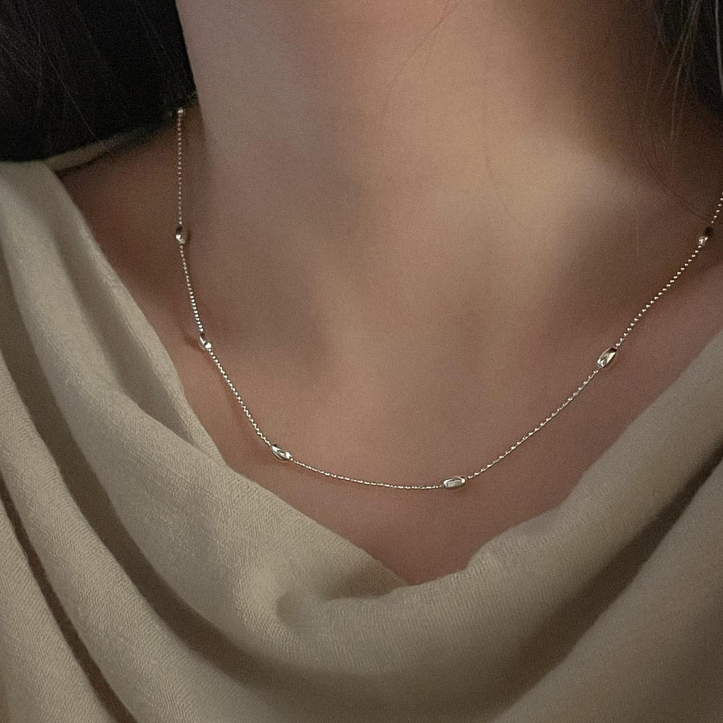 Oval Beaded Satellite Chain Necklace
