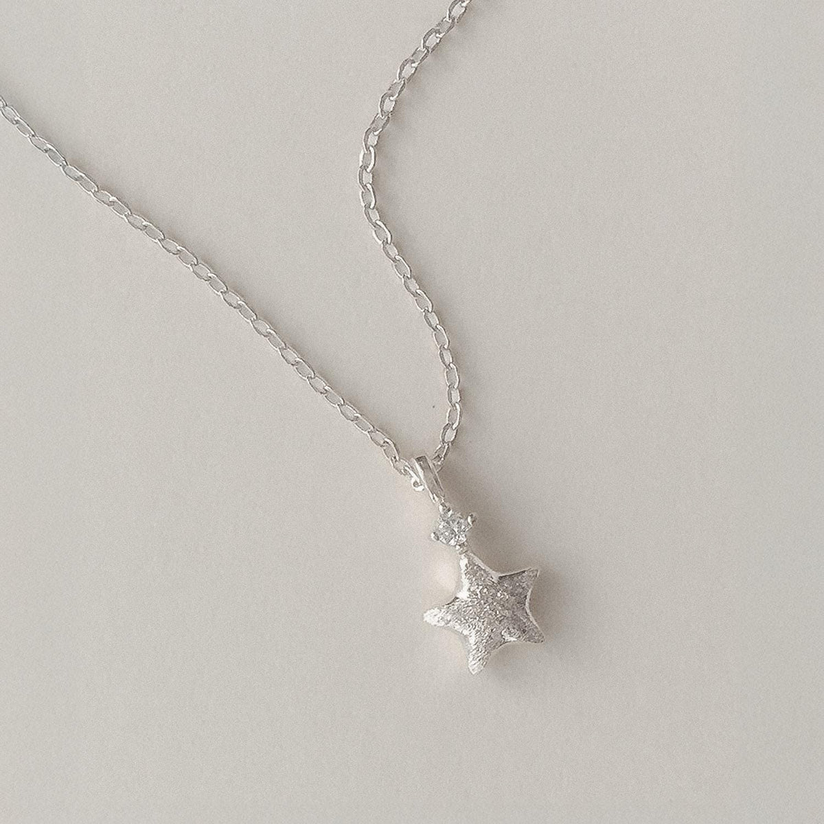 Matte Star Drop Necklace