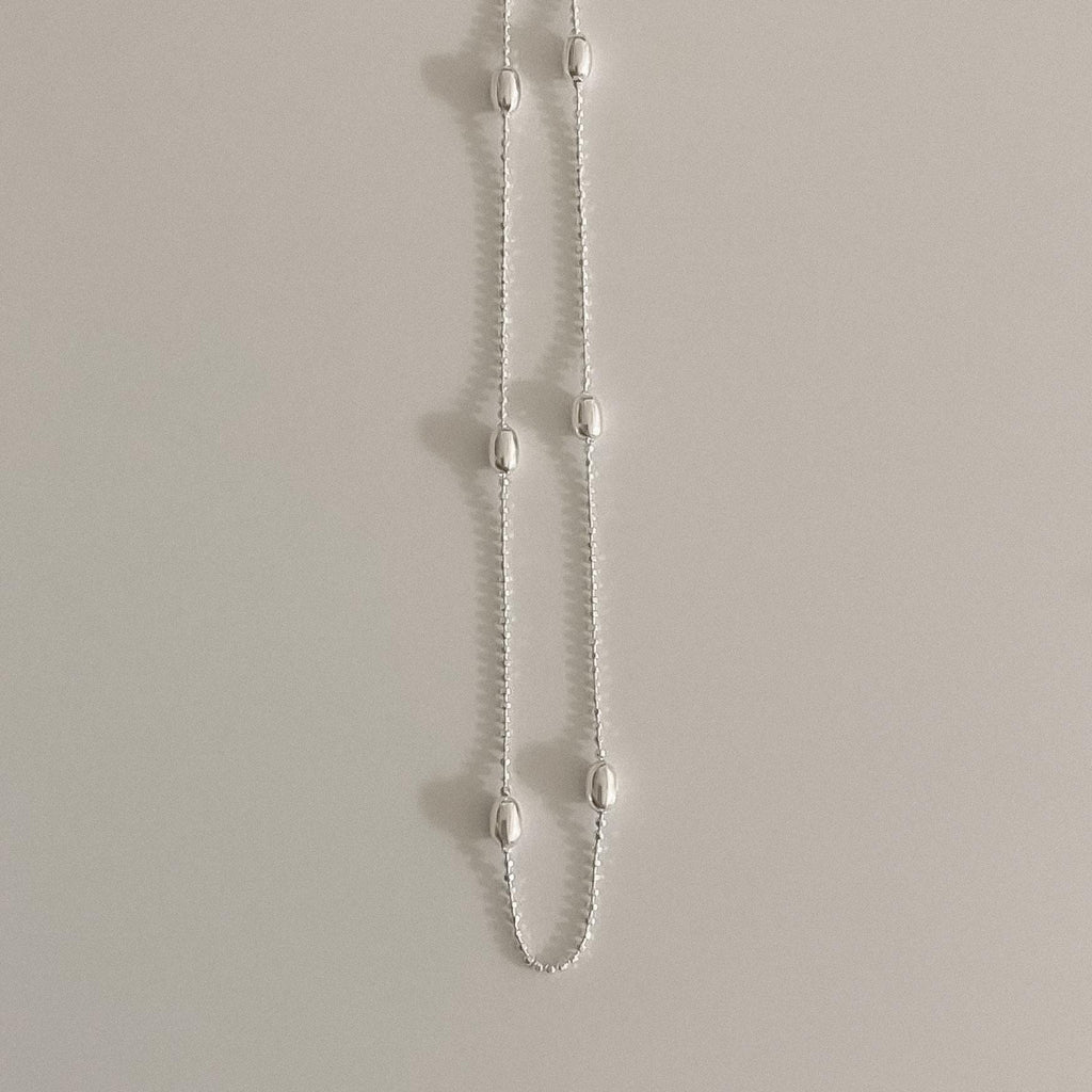 Oval Beaded Satellite Chain Necklace