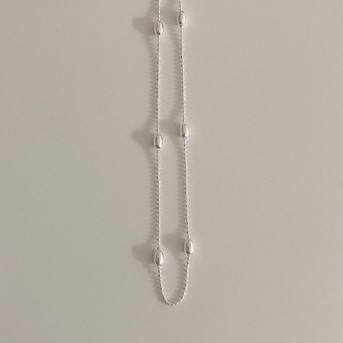 Oval Beaded Satellite Chain Necklace