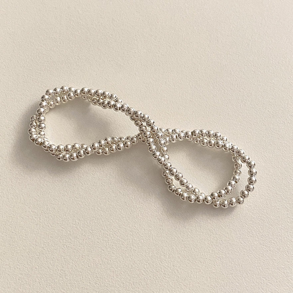 Twisted Silver Ball Beaded Bracelet