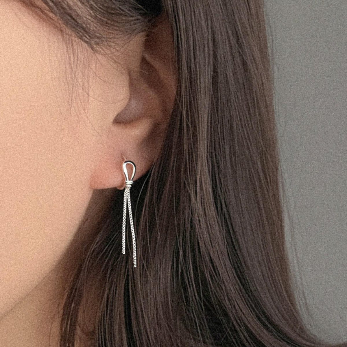Ribbon Tassel Drop Earrings