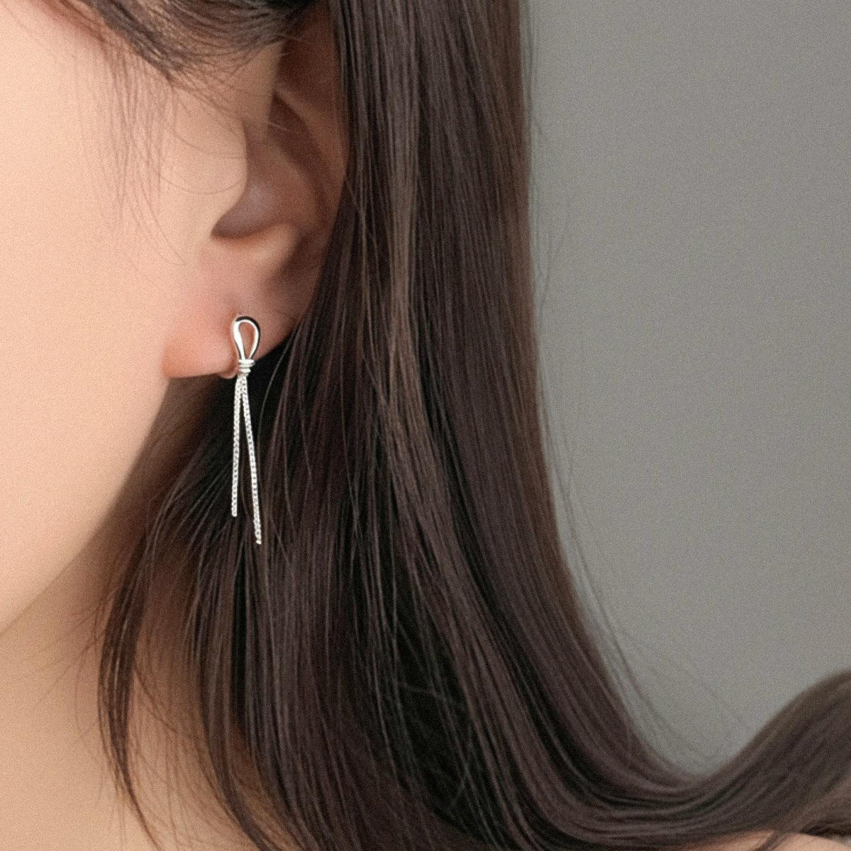 Ribbon Tassel Drop Earrings