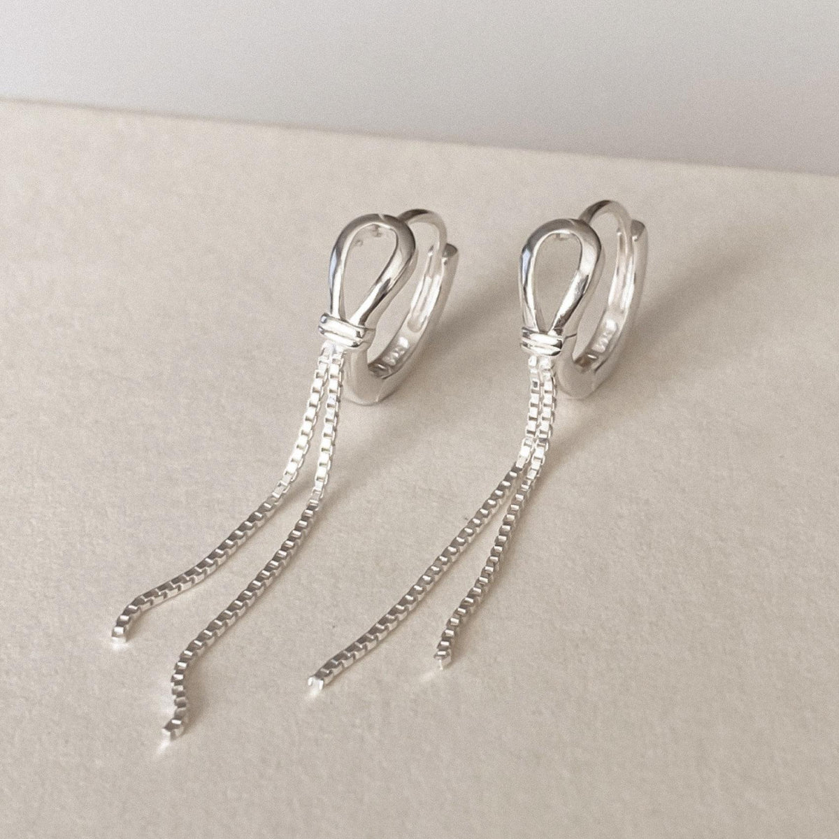 Ribbon Tassel Drop Earrings