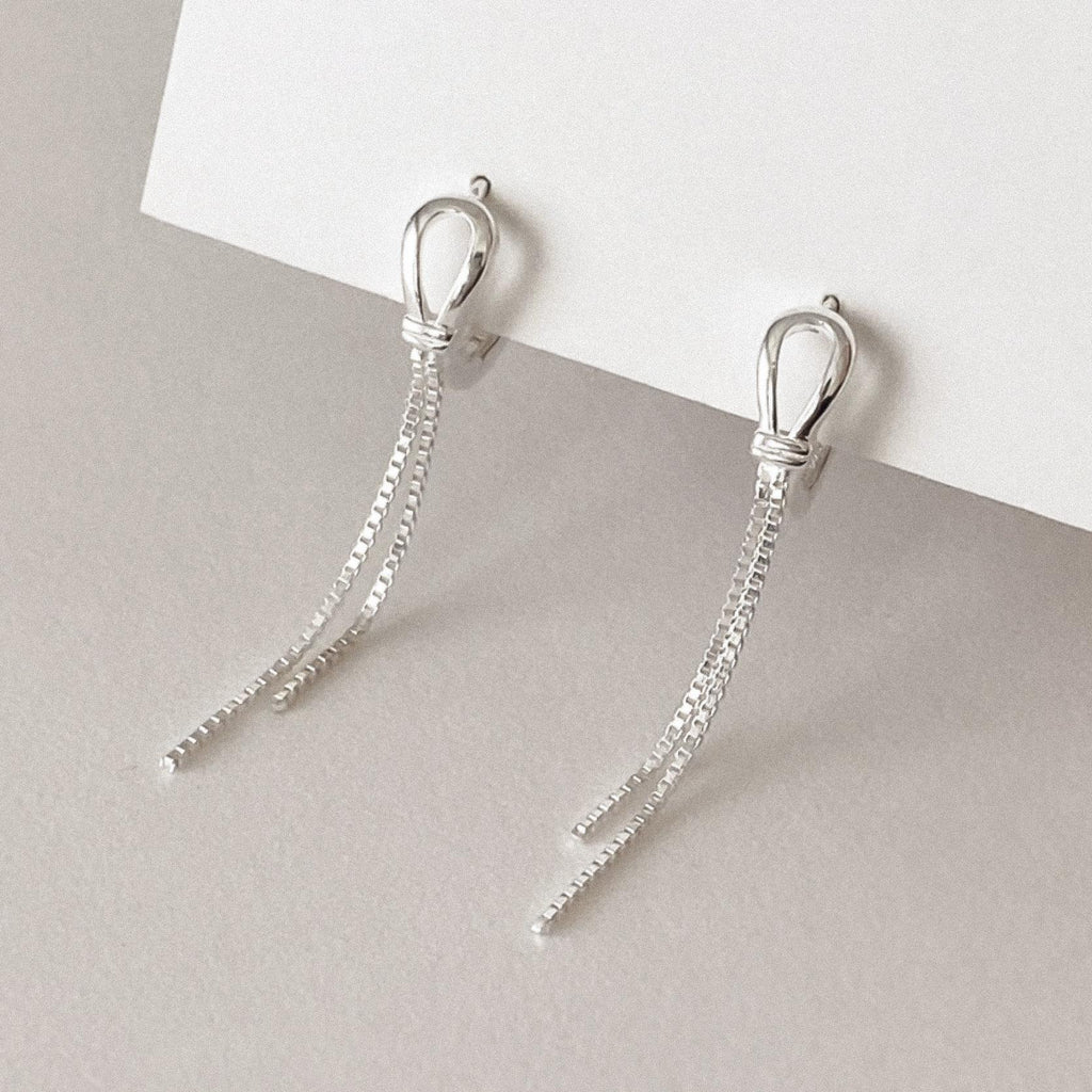 Ribbon Tassel Drop Earrings